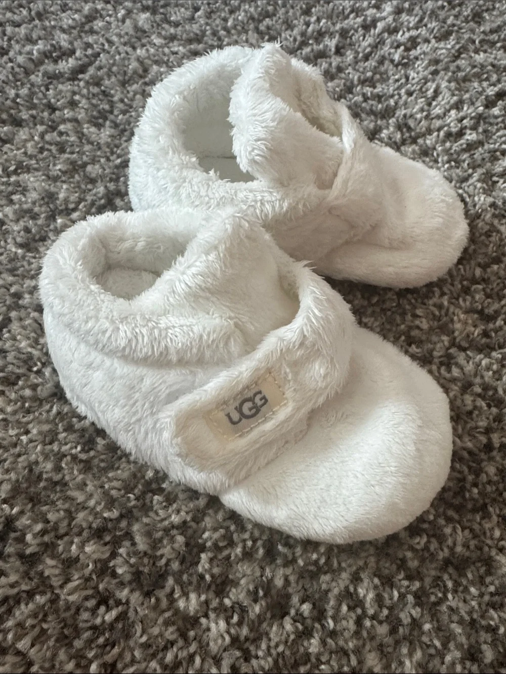 UGG Plush Baby Booties in Cream White